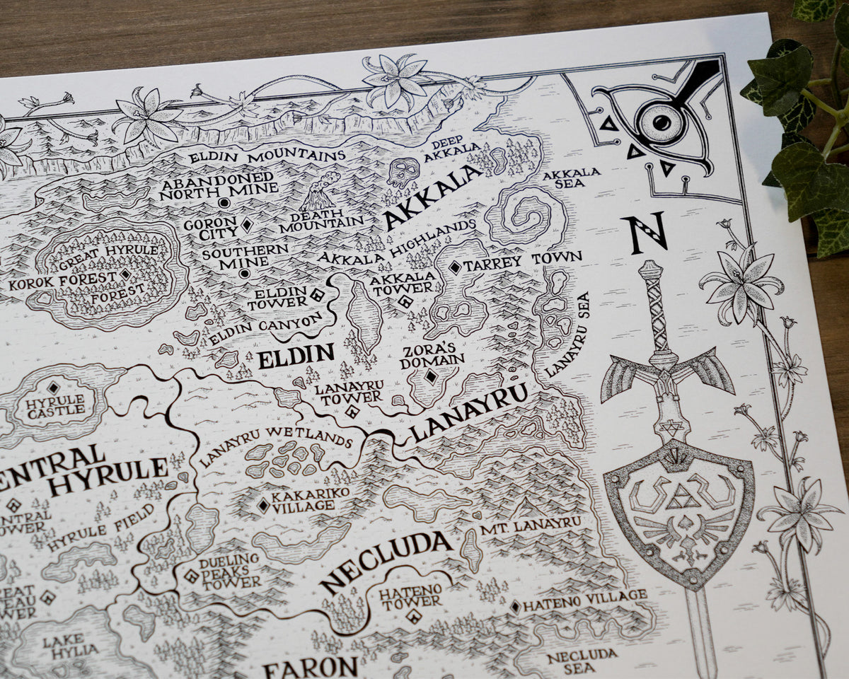Botw Map Vector Hyrule Zelda: BOTW World Map – Oakleaf Arrow Studios