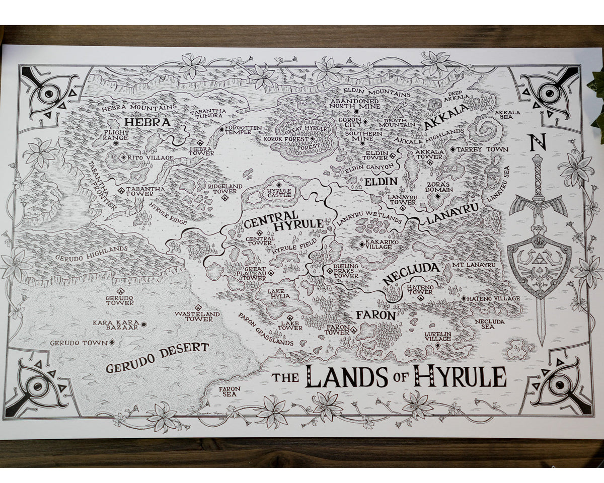 Botw Map Vector Hyrule Zelda: BOTW World Map – Oakleaf Arrow Studios