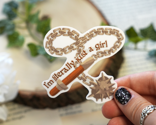 "I'm Literally Just a Girl" Morning star Sticker