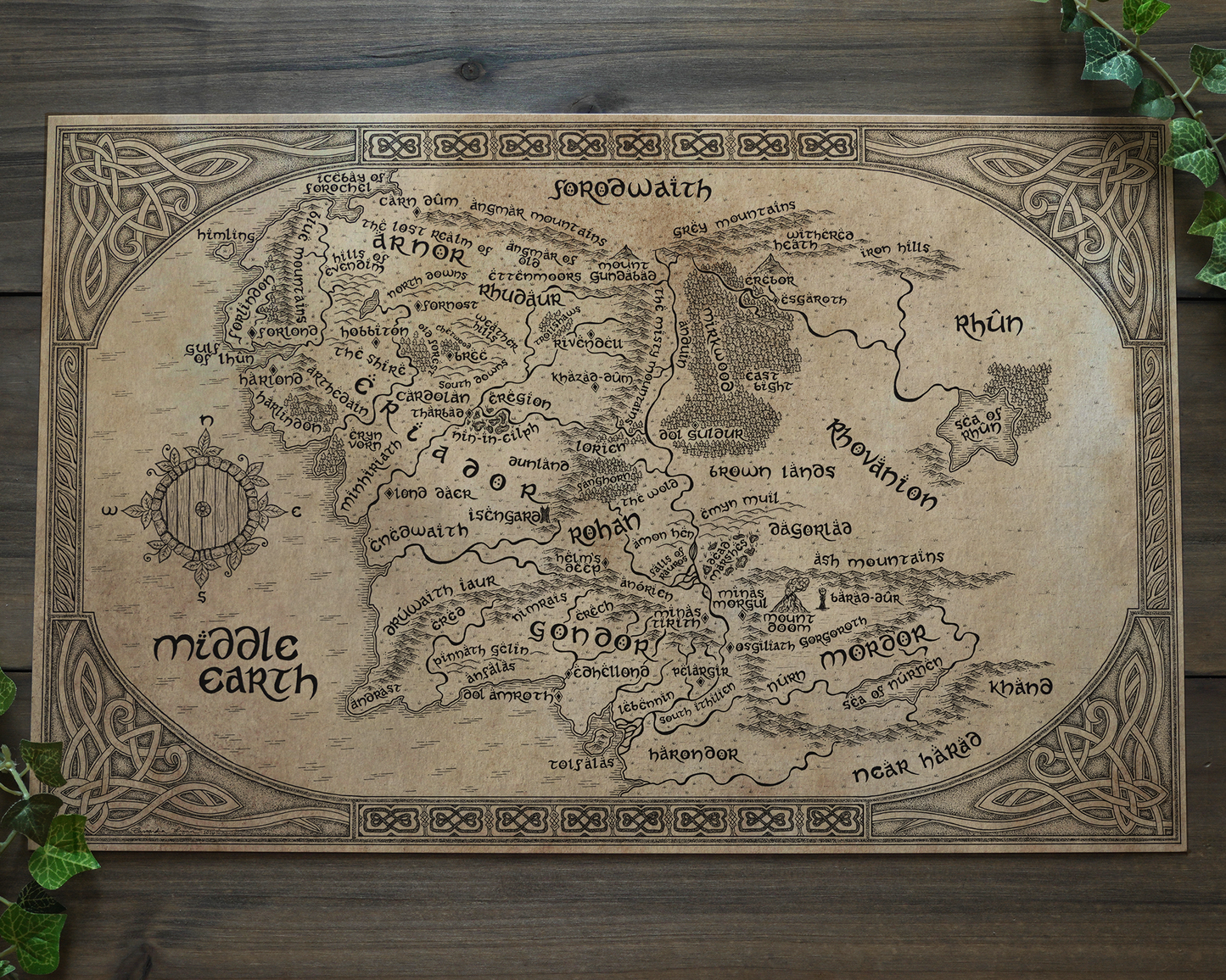 Middle Earth: Lord of the Rings Map