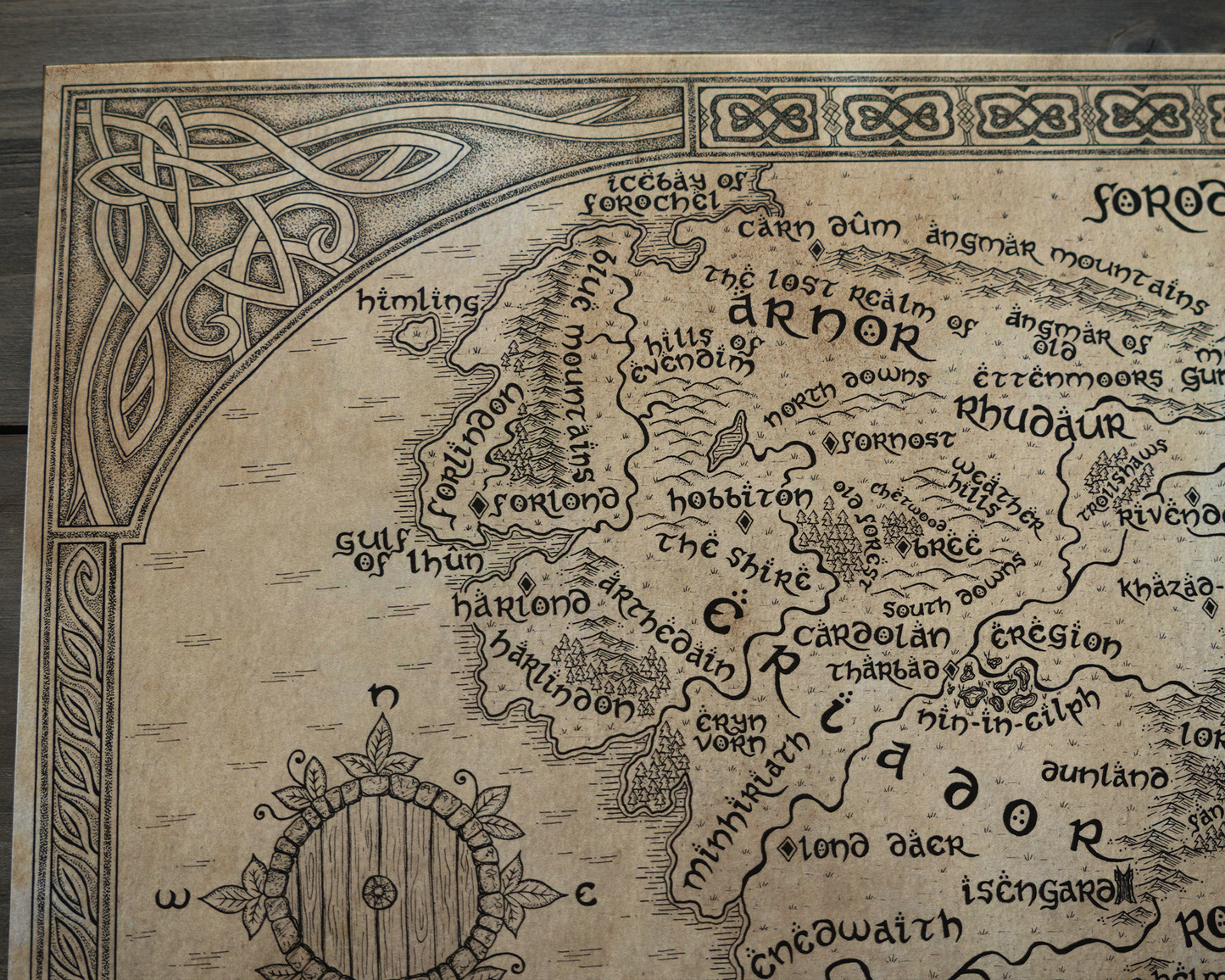 Middle Earth: Lord of the Rings Map