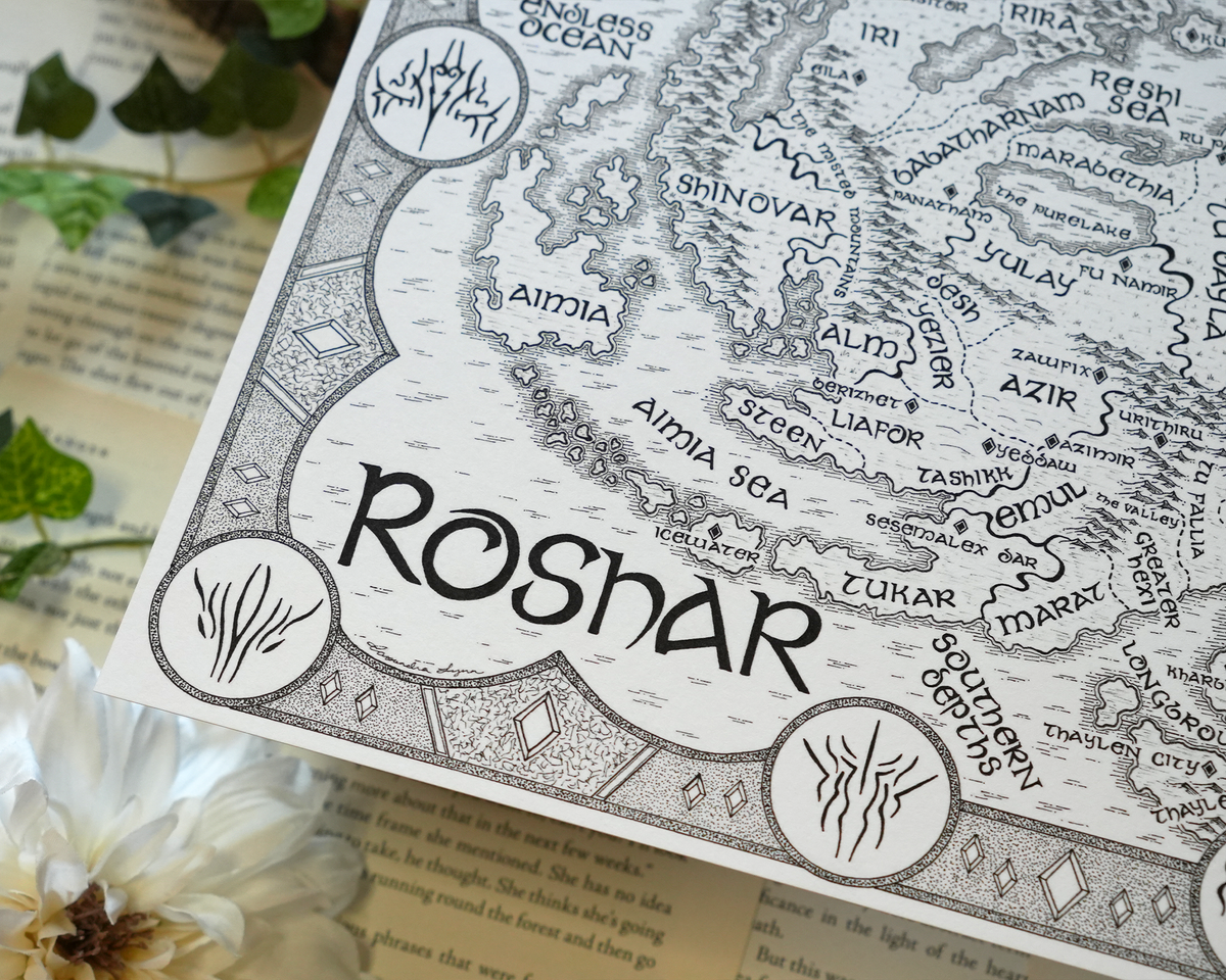 Topigraphical Roshar Map Roshar Map – Oakleaf Arrow Studios